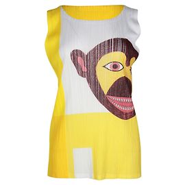 KAZUMASA NAGAI + PLEATS PLEASE Haut avec motif singe Jaune
