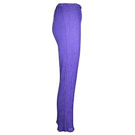 Issey Miyake-Pantalon texturé violet ME-Violet