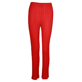 Pleats Please-Red Pleated Pants-Red