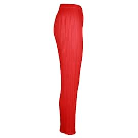 Pleats Please-Red Pleated Pants-Red