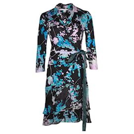 Diane Von Furstenberg-Cathy Floral Wrap Dress with Leather Trim Strap-Other