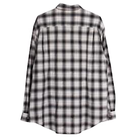 Issey Miyake-Black and White Check Long Sleeve Shirt-Black