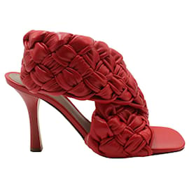 Bottega Veneta-Red Braided Heels-Red