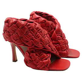 Bottega Veneta-Red Braided Heels-Red