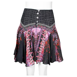Camilla-Colorful Mini Skirt with Silver Buttons-Other