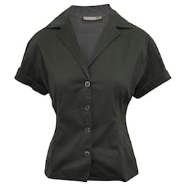 Autre Marque-Black Buttoned Short Sleeve Shirt-Black