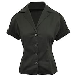 Autre Marque-Black Buttoned Short Sleeve Shirt-Black