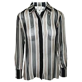Diane Von Furstenberg-Striped Semi-Transparent Shirt-Multiple colors,Other