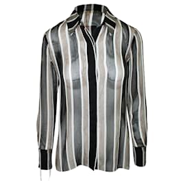 Diane Von Furstenberg-Striped Semi-Transparent Shirt-Multiple colors,Other