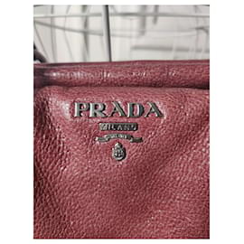 Prada-Borsa Prada bordeaux-Argento,Bordò,Prugna