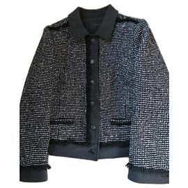 Veste noire et blanche,tweed et denin/ IKKS Noir