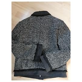 Ikks-Black and White Jacket,tweed and denin/ IKKS-Black