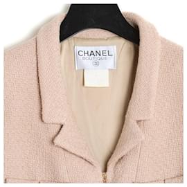 Chanel-Chanel AH1998 JACKET FR38/40 Jacket FW1998 Pink Beige Wool-Pink