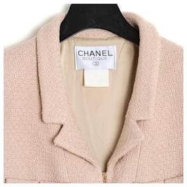 Chanel-Chanel AH1998 Veste FR38/40 Jacket FW1998 Pink Beige Wool-Rose