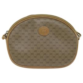 Gucci-GUCCI Micro GG Supreme Shoulder Bag PVC Beige 007 084 0094 Auth th4525-Beige