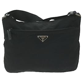 Prada-PRADA Shoulder Bag Nylon Black Auth ep2977-Black