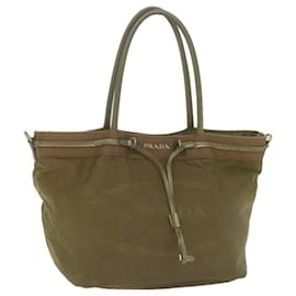 Prada-Prada Tote Bag Nylon Khaki Auth 65083-Caqui