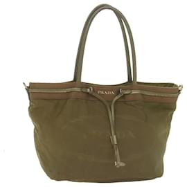 Prada-PRADA Bolso Tote Nylon Khaki Auth 65083-Caqui