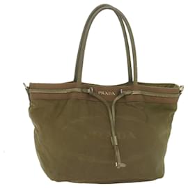 Prada-Prada Tote Bag Nylon Khaki Auth 65083-Caqui