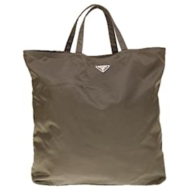 Prada-PRADA Tote Bag Nylon Khaki Auth yk10377-Cachi