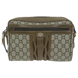 Gucci-GUCCI GG Plus Supreme Shoulder Bag PVC Beige Auth ep3065-Beige