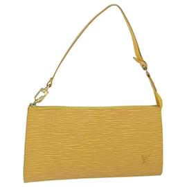Louis Vuitton-Estuche para accesorios LOUIS VUITTON Epi Pochette Amarillo M52989 EP de autenticación de LV3189-Amarillo