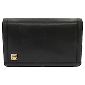 Givenchy-GIVENCHY Chain Shoulder Bag Leather Black Auth bs11720-Black