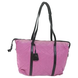 Prada-Prada Tote Bag Nylon Rosa Auth 65013-Rosa
