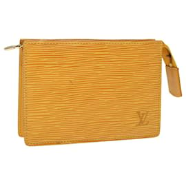Louis Vuitton-LOUIS VUITTON Epi Poche Toilette 15 Bolsa Amarelo LV Auth th4519-Amarelo