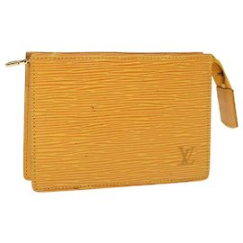 Toilette Epi Poche LOUIS VUITTON 15 Pochette Jaune LV Auth th4519 Jaune