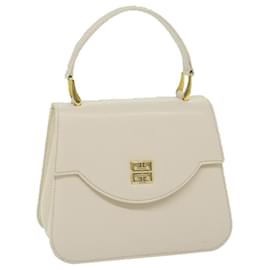 Givenchy-GIVENCHY Hand Bag Leather White Auth bs11606-White