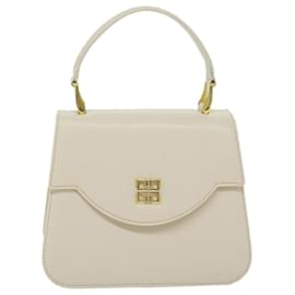Givenchy-GIVENCHY Hand Bag Leather White Auth bs11606-White