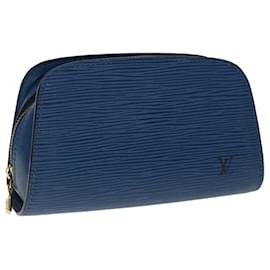 Louis Vuitton-LOUIS VUITTON Estuche Epi Dauphine PM Azul M48445 LV Auth 64909-Azul
