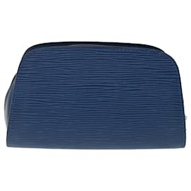 Louis Vuitton-LOUIS VUITTON Epi Dauphine PM Pouch Blue M48445 LV Auth 64909-Blue