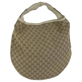 Gucci-GUCCI GG Canvas Shoulder Bag Beige 211944 Auth ac2610-Beige