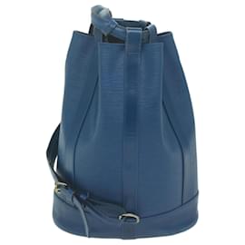 Louis Vuitton-LOUIS VUITTON Epi Randonnee PM Shoulder Bag Blue M52355 LV Auth 64993-Blue