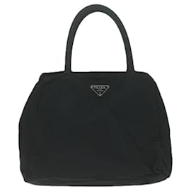 Prada-PRADA Hand Bag Nylon Black Auth bs11647-Black