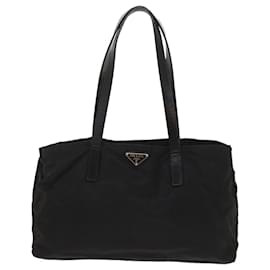 Prada-PRADA Tote Bag Nylon Black Auth fm3151-Black