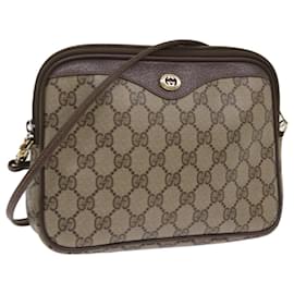 Gucci-GUCCI GG Supreme Shoulder Bag PVC Beige 97 02 068 Auth FM3136-Beige