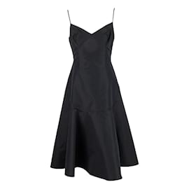 Moschino-Vestido Moschino de seda con pliegues en la espalda-Negro