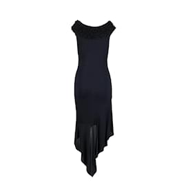 Moschino-Vestido asimétrico barato y elegante de Moschino-Negro