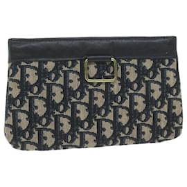 Christian Dior-Christian Dior Trotter Canvas Pouch Navy Auth bs11633-Navy blue