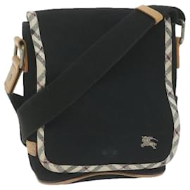 Burberry-BURBERRY Shoulder Bag Canvas Black Auth ac2624-Black