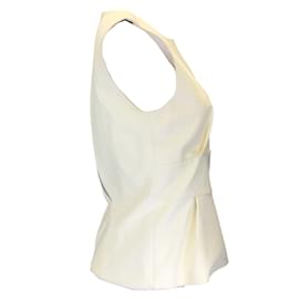 Autre Marque-Narciso Rodriguez Ivory Sleeveless Lambskin Leather Top-Cream