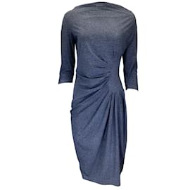 Autre Marque-Chiara Boni Blue Multi Francesca Print Ruched Nylon Dress-Blue