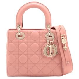 Dior-Lady Dior Small My ABCDior Cannage Lambskin Leather 2-Ways Tote Bag Pink-Pink