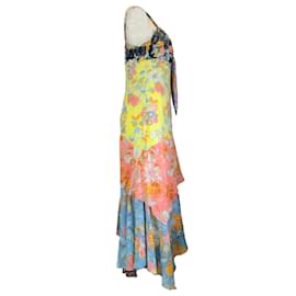 Peter Pilotto-Peter Pilotto Multicolored Printed Crepe Long Day Dress / Cami Dress-Multiple colors