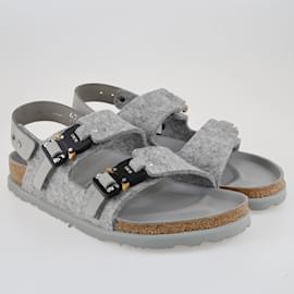 Dior-Dior x Birkenstock Grey Milano Flat Sandals-Grey