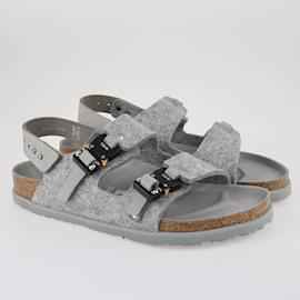 Dior-Sandálias rasteiras Dior x Birkenstock cinza Milano-Cinza