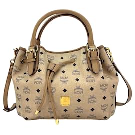 MCM-MCM Drawstring Shoulder Bag Crossbag Bag Ivory Bag Drawstring Shopper-Other